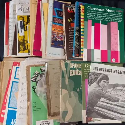 Vintage Sheet Music & Songbook Lot - Organ, Piano, Guitar