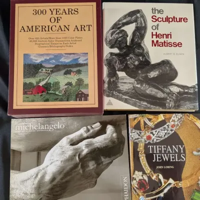 Fine Art Reference Book Lot - Michelangelo, Tiffany & More
