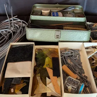 Stained Glass Making Supplies - Scrap Glass and Lead Came