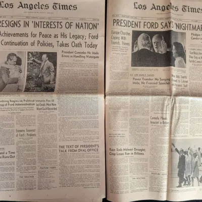 Nixon Resignation 1974 Original Newspaper Lot - 2 Issues