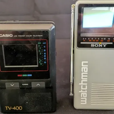 Vintage Handheld TV Lot of 2 - Sony Watchman & Casio TV-400V