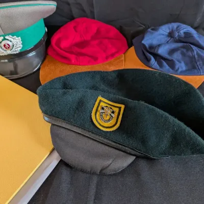East German NVA Visor Cap & Deerstalker Cap Lot of 2