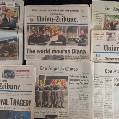 Princess Diana Death 1997 Newspaper Collection - 7 Issues