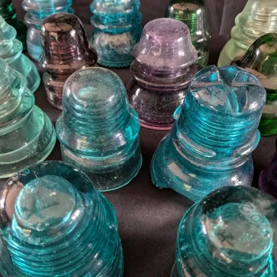 Antique Glass Insulator Collection Lot of 20+ - Multi-Color