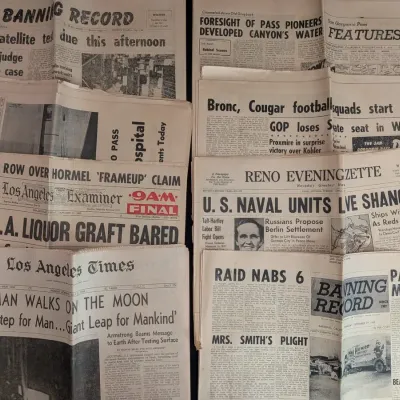 Vintage Local Newspaper Archive - Banning CA, Moon Landing