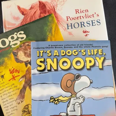 Illustrated Animal Book Lot - Poortvliet Dogs and Snoopy