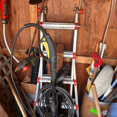 ladder and tools