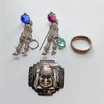 Sterling silver ring brooch collection
