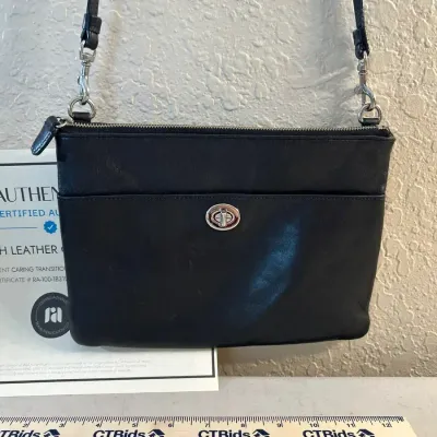Vintage Coach Authentic Leather Crossbody Bag Black