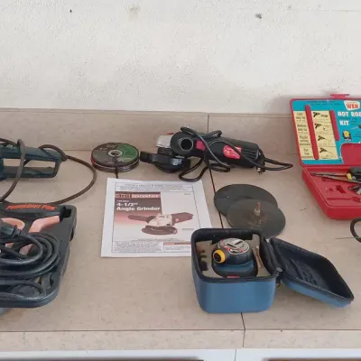 Power Tools - Angle Grinder, Troy-Bilt Engine Starter, Ryobi Laser Level+++