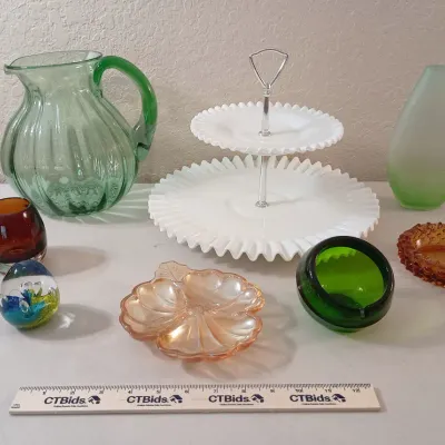 Vintage Colored Glass - Fenton, Viking, Jeanette, Hand Blown++