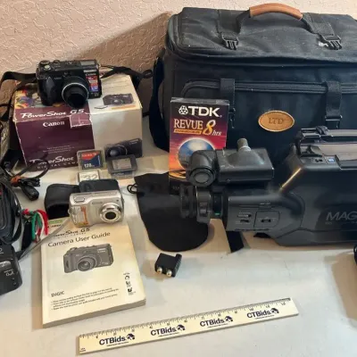 Cameras- Canon PowerShot, Magnavox Movie Maker, Canon Sureshot++