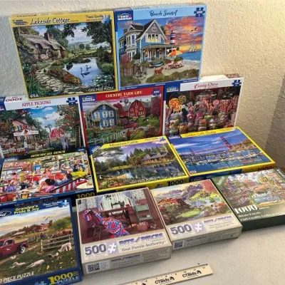Puzzle Lot - White Mountain, Runlycan, Bits & Pieces