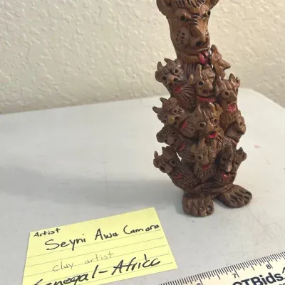 Senegal,Africa Seyni Awa Camara Clay Sculpture 8” Tall
