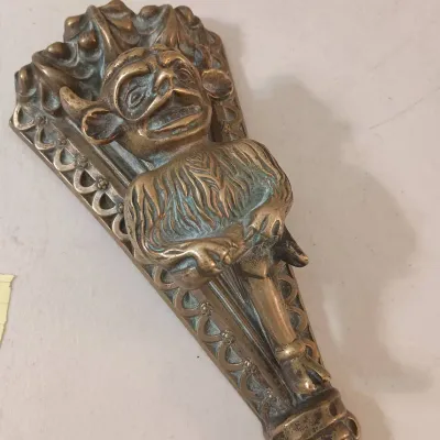 Vintage Brass Lincoln Imp Door Knocker 9 In