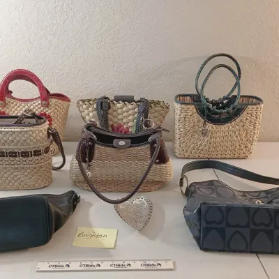 Large Brighton Handbag Lot - 8 Pc Bags + Trinket Dish