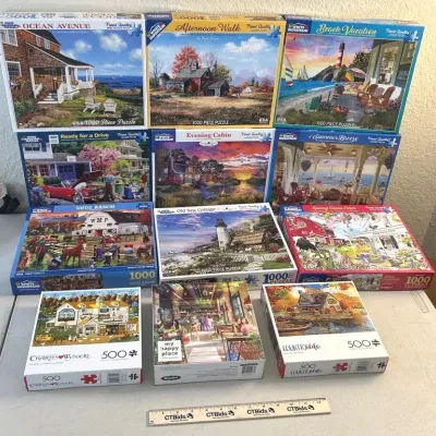 Puzzle Lot - White Mountain, RoseArt, Charles WySocki 