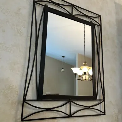 Black Metal Modern Wall Mirror 24x32