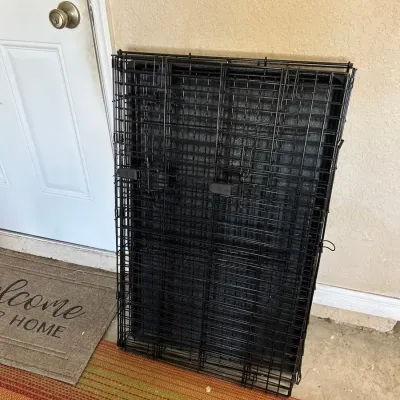 Black Metal Wire Dog Crate 36x22x25