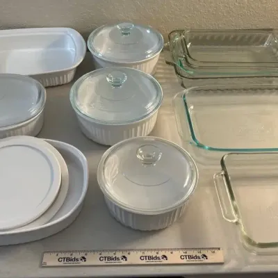 Pyrex/Corningware - French White & Clear Baking Dishes