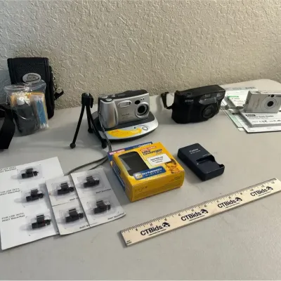 Camera Lot - Kodak, Nikon, Canon + Accessories 