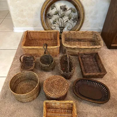 Large basket lot -SC sweetgrass, wall decor, ++