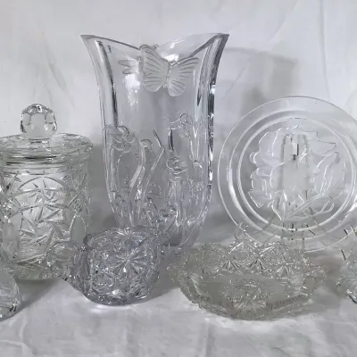 (6) Pieces Of Assorted Lead Crystal 