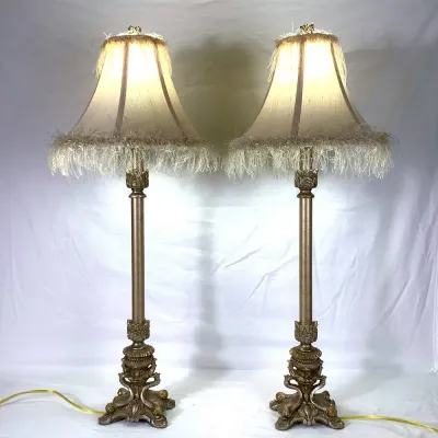 (2) Vintage Hollywood Regency Style Buffet Lamps