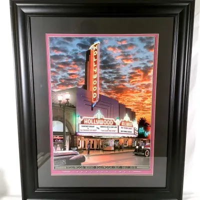 Large Hollywood Theater Print Under Glass