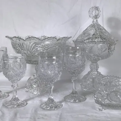 (7)Vintage Hofbauer German Lead Crystal “ The Byrdes” Collection 