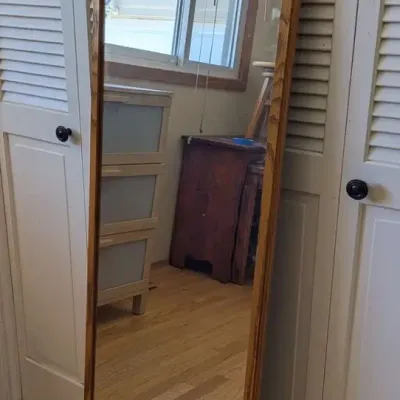Elegant Arched Wood Frame Full Length Mirror 17.25x58
