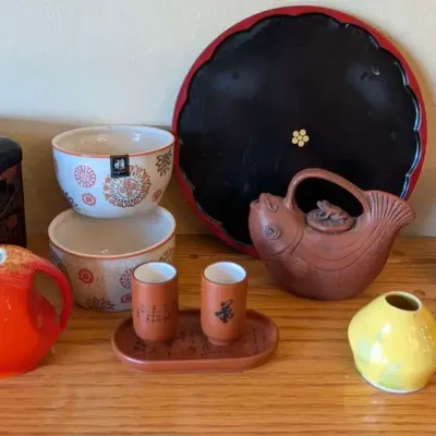 Vintage Asian Teaware & Decor Collection - Yixing Teapots, Bowls & Lacquerware