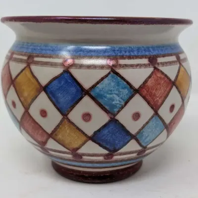 Vintage Vignoli Faenza Italian Art Pottery Harlequin / Arlecchino Bowl