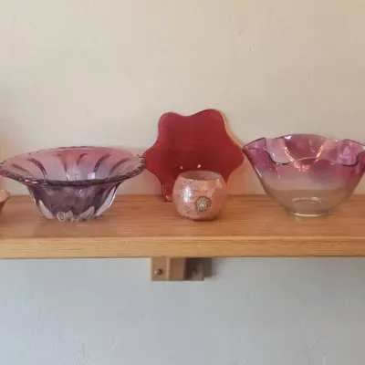 A Collection Of Decorative Red Glassware 