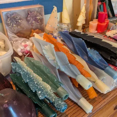Large Assorted Holiday & Decorative Candle Collection - Tapers, Votives & Figural
