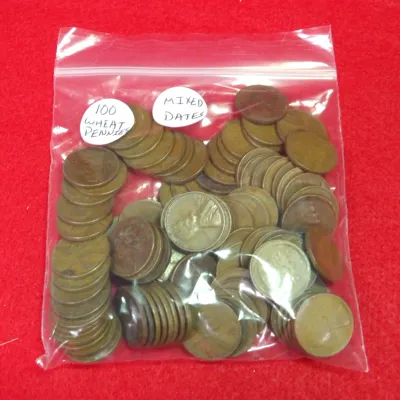 Sale Photo Thumbnail #254:  100 wheat pennies