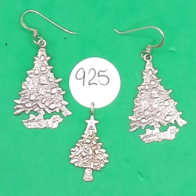 Sale Photo Thumbnail #174: Sterling Earrings and Slide