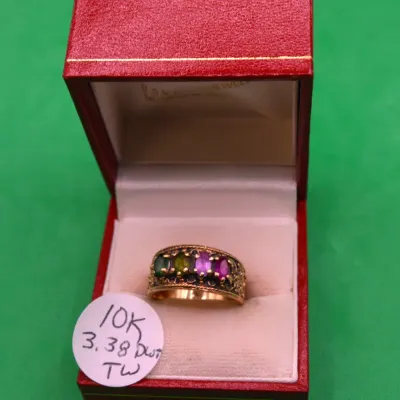 10k Ring with Stones 