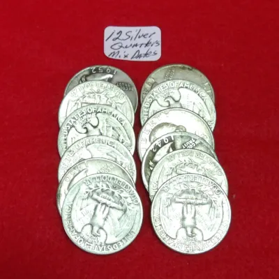 Sale Photo Thumbnail #229: 12 Silver quarters mixed dates