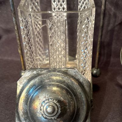 Sale Photo Thumbnail #180: See pics. Dishes are adorned with silver plate