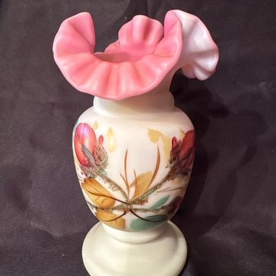 Sale Photo Thumbnail #218: Hand painted with ruffle trim.
