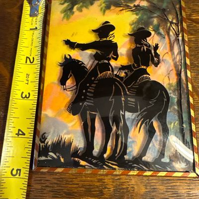 Sale Photo Thumbnail #976: Two vintage cowboy silhouette pictures