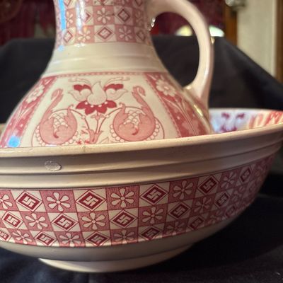 Sale Photo Thumbnail #36: From the 1800s, red transfer bowl. Made in England
