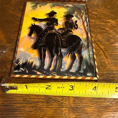 Sale Photo Thumbnail #974: Two vintage cowboy silhouette pictures