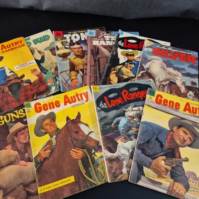 Dell Western Comics- Gene Autry - Gunsmoke Lone Ranger Texas Rangers - Cisco Kid -Tonto