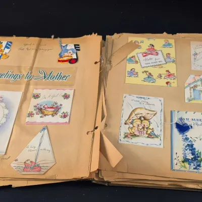 Large Scrapbook of Card from the 1940's - All Occasions