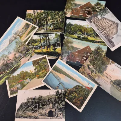 Lot 12 Dubuque Iowa Post Cards - Union Park - Senior High School - Eagle Point - Dated 1907