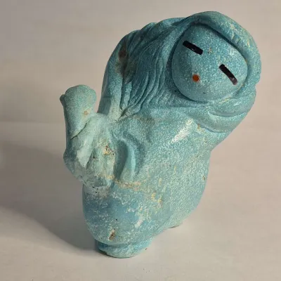 Pueblo Handcarved Zuni Tourqoise Corn Women