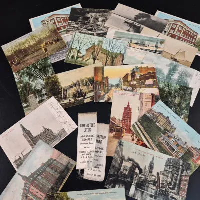 Lot of Vintage Post Cards from Iowa - Wisconsin -1900's Masonic Temple Ribbons 1931 - 
