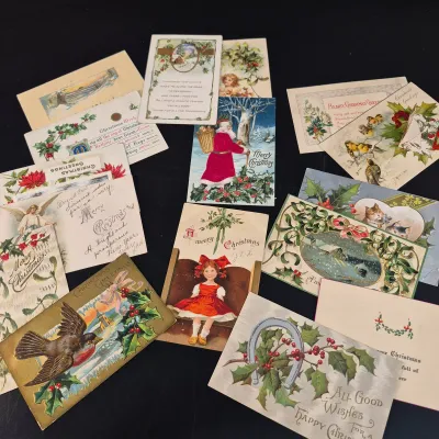 Lot of Vintage Christmas Cards Dated 1901-1913